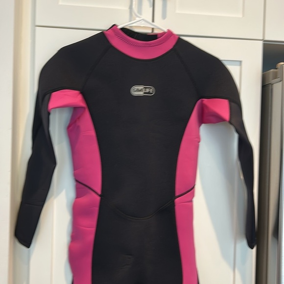 Gimilife Neoprene 3MM Full Body Wetsuit Black Pink Back Zip Women’s size M NEW - Picture 6 of 16